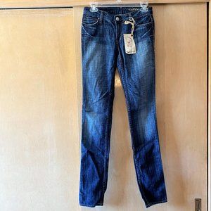 NWT Sz 27 Coil Dark Used Wash TWIGGY Skinny Leg